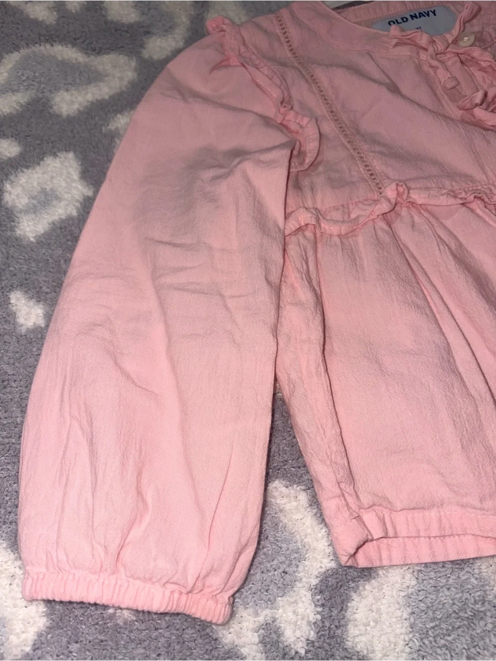 Old Navy Light Pink Ruffle Peasant Blouse